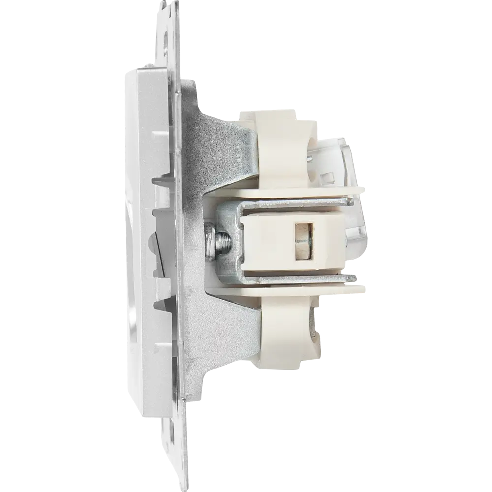 Фото 4 Розетка компьютерная встраиваемая Gusi Electric без заземления RJ45/RJ12 цвет серебро Фото 4 Розетка компьютерная встраиваемая Gusi Electric без заземления RJ45/RJ12 цвет серебро