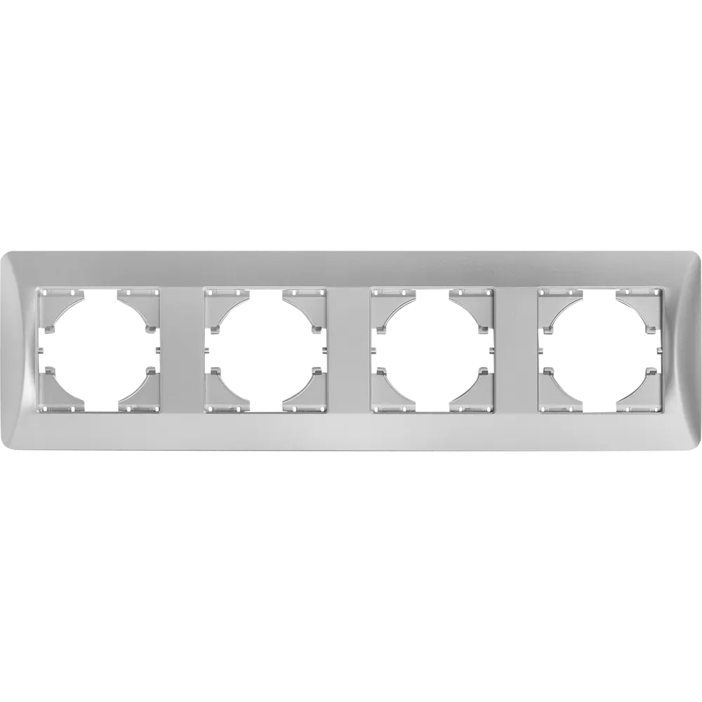 Фото Рамка для розеток и выключателей Gusi Electric Ugra С1140-004 4 поста цвет серебро Фото Рамка для розеток и выключателей Gusi Electric Ugra С1140-004 4 поста цвет серебро