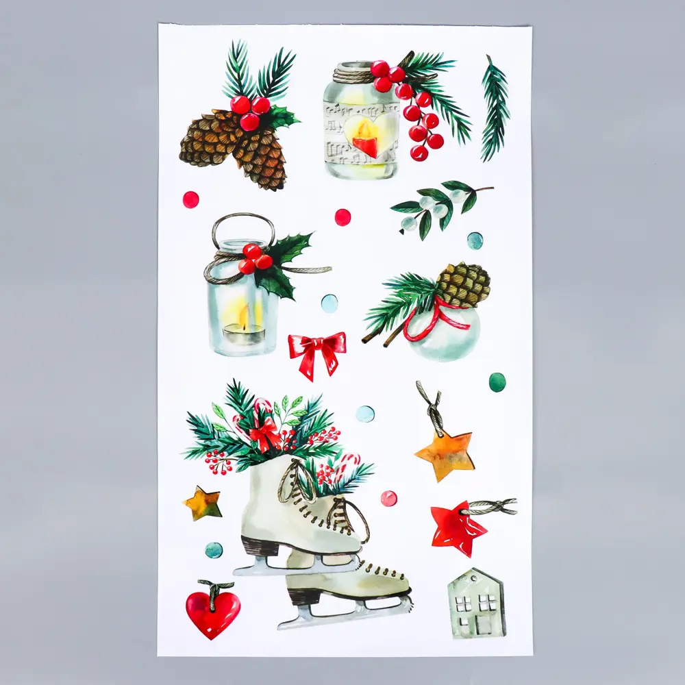 Фото Декоративная наклейка Divino Sticky "Ночнички" прозрачный фон 30x50 см