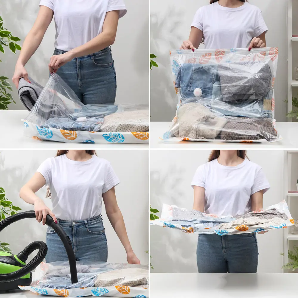 Фото Вакуумный пакет для вещей "Листопад" 60Х80 см Фото Вакуумный пакет для вещей "Листопад" 60Х80 см