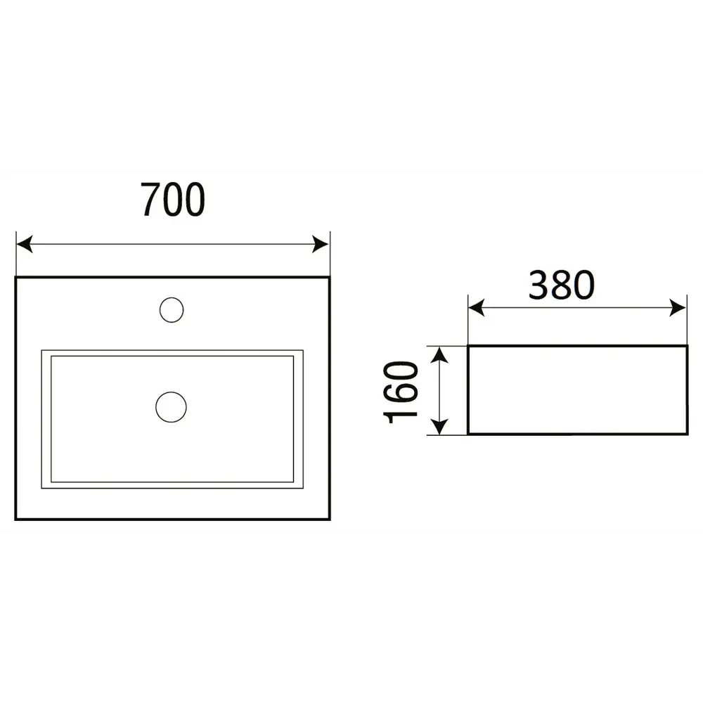 Фото 2 Раковина накладная Weltwasser elbach ELBACH 2003 70см цвет белый глянец Фото 2 Раковина накладная Weltwasser elbach ELBACH 2003 70см цвет белый глянец