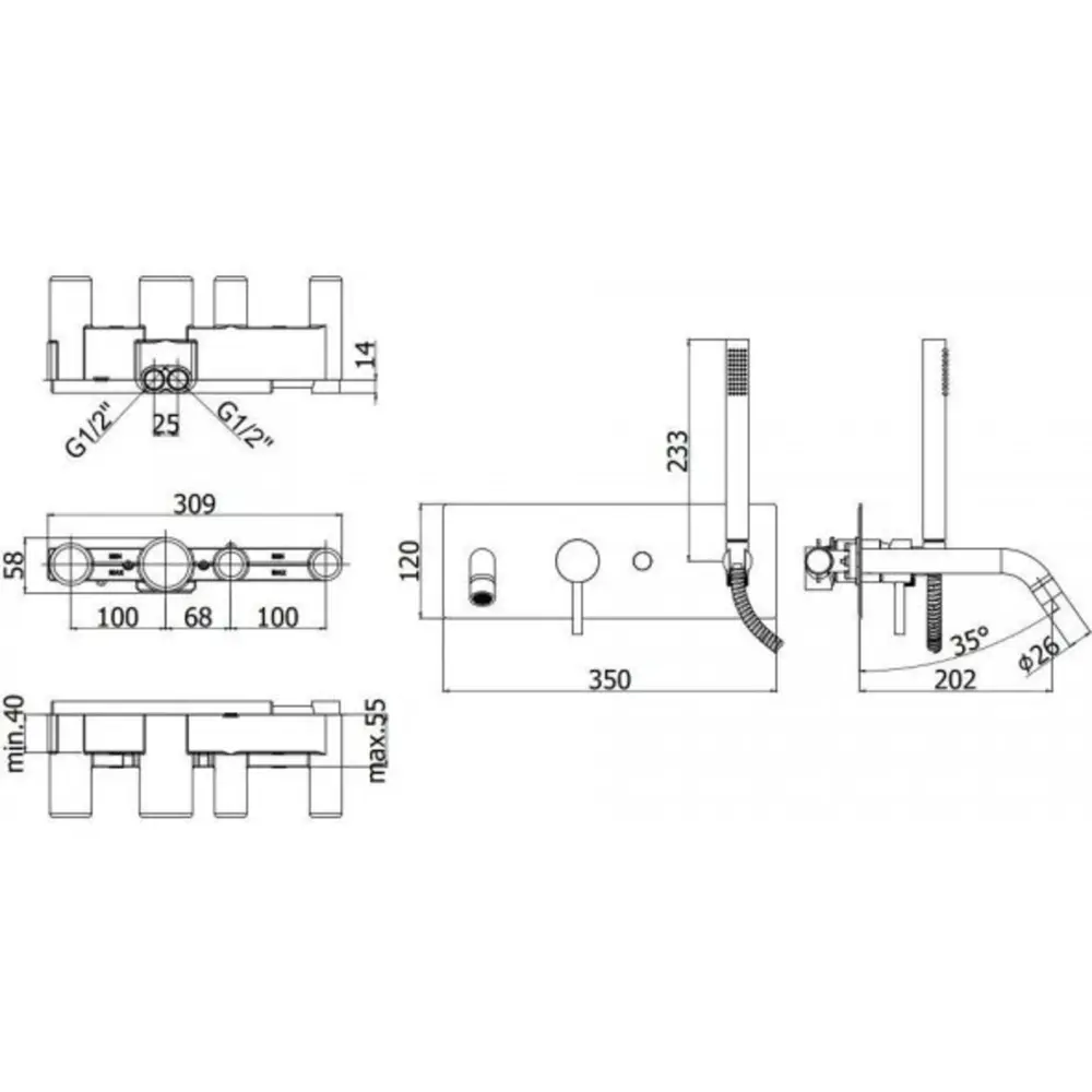 Фото Смеситель для ванны Paffoni LIGHT LIG001HGSP однорычажный цвет медовый Фото Смеситель для ванны Paffoni LIGHT LIG001HGSP однорычажный цвет медовый
