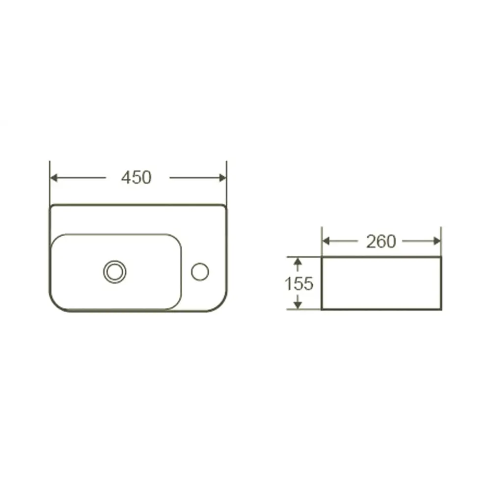 Фото 2 Раковина подвесная Weltwasser aisbach AISBACH 5117 R 45см цвет белый Фото 2 Раковина подвесная Weltwasser aisbach AISBACH 5117 R 45см цвет белый