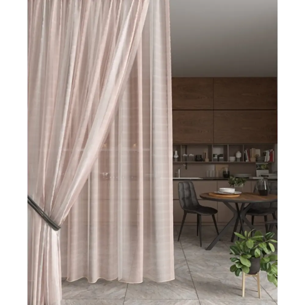 Фото Тюль полуорганза Радуга 500x270 цвет бежевый на шторной ленте Фото Тюль полуорганза Радуга 500x270 цвет бежевый на шторной ленте