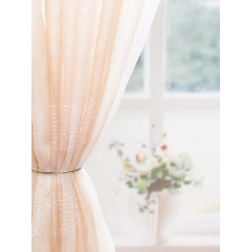 Фото 2 Тюль полуорганза Радуга 500x270 цвет бежевый на шторной ленте Фото 2 Тюль полуорганза Радуга 500x270 цвет бежевый на шторной ленте