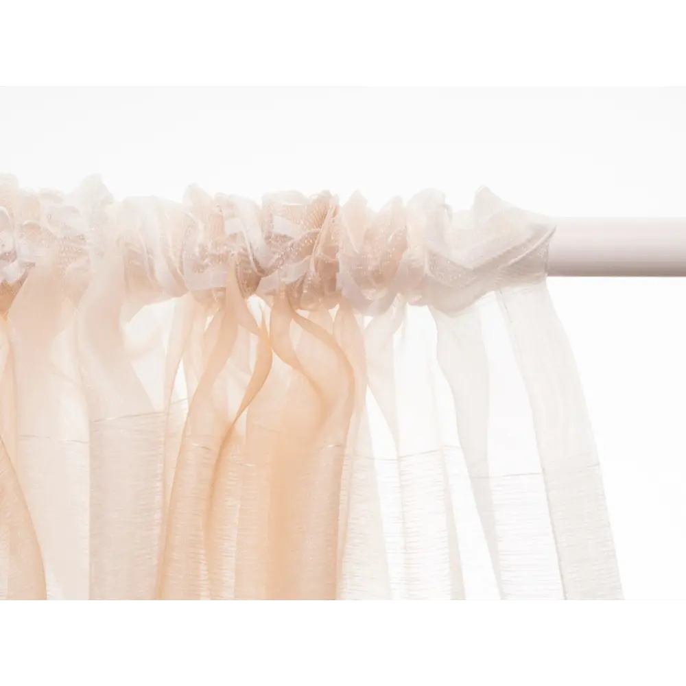 Фото 7 Тюль полуорганза Радуга 500x270 цвет бежевый на шторной ленте Фото 7 Тюль полуорганза Радуга 500x270 цвет бежевый на шторной ленте