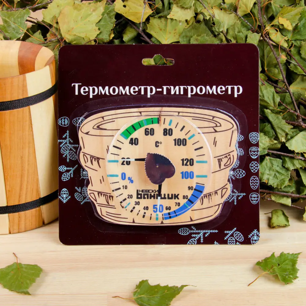 Фото 6 Термометр+гигрометр для бани и сауны Шайка, Фото 6 Термометр+гигрометр для бани и сауны Шайка,