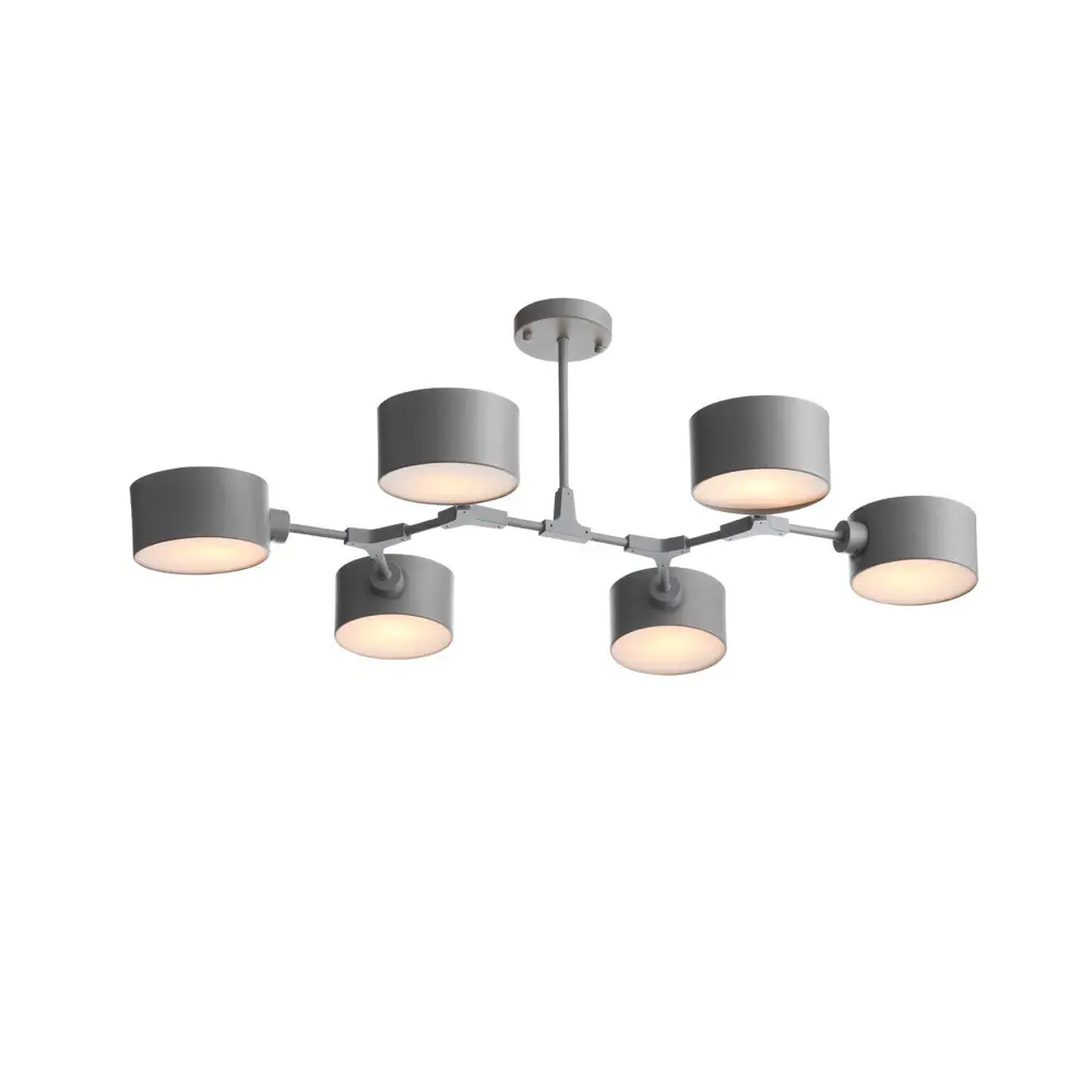 Фото Люстра потолочная ALMA LIGHT ALC00175GY-MK1-E14.6x60W 6 ламп 18 м² цвет серый Фото Люстра потолочная ALMA LIGHT ALC00175GY-MK1-E14.6x60W 6 ламп 18 м² цвет серый