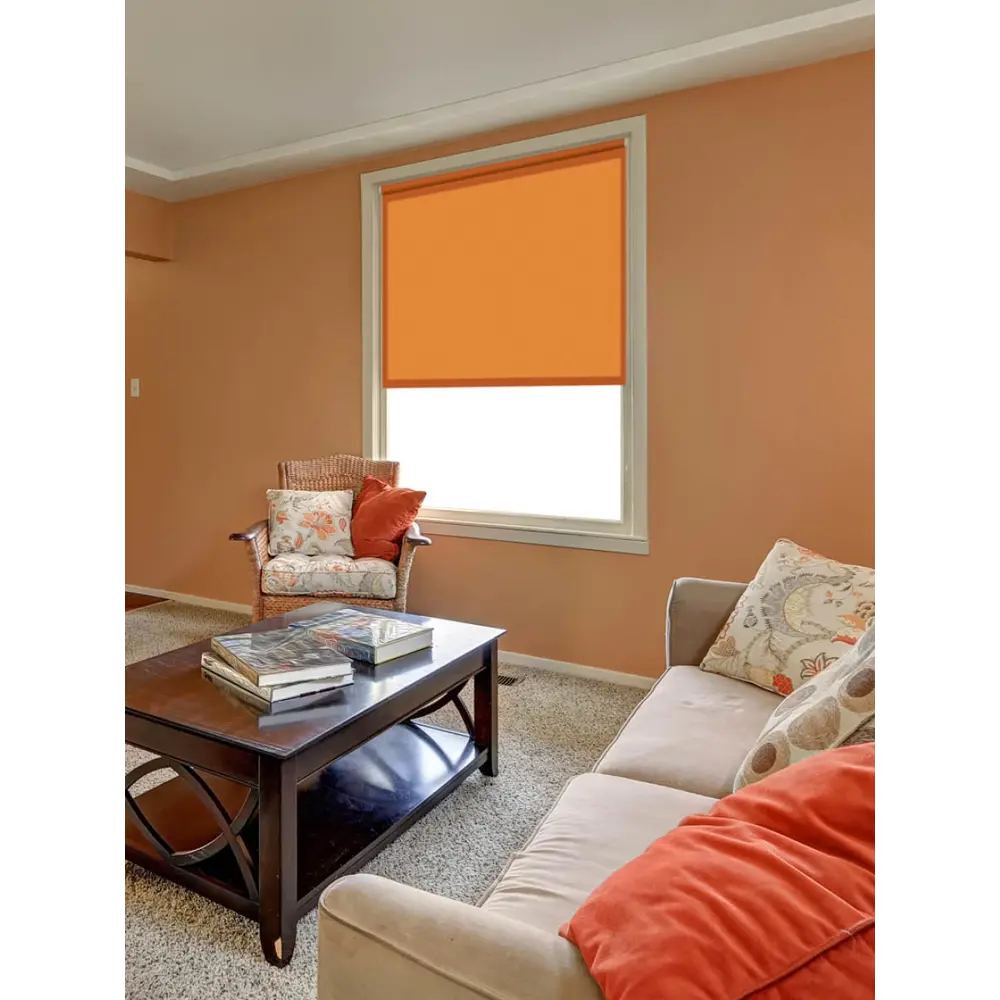 Фото 5 Рулонная штора Decofest Блэкаут Плайн Оранжевый 70x160 см Мини