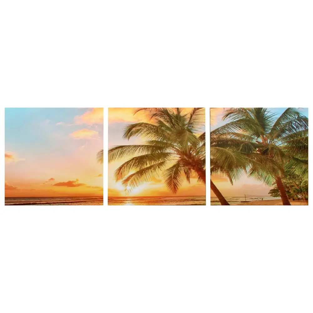 Фото Модульная картина "Закат на пляже" (3-35x35) 35x105 см