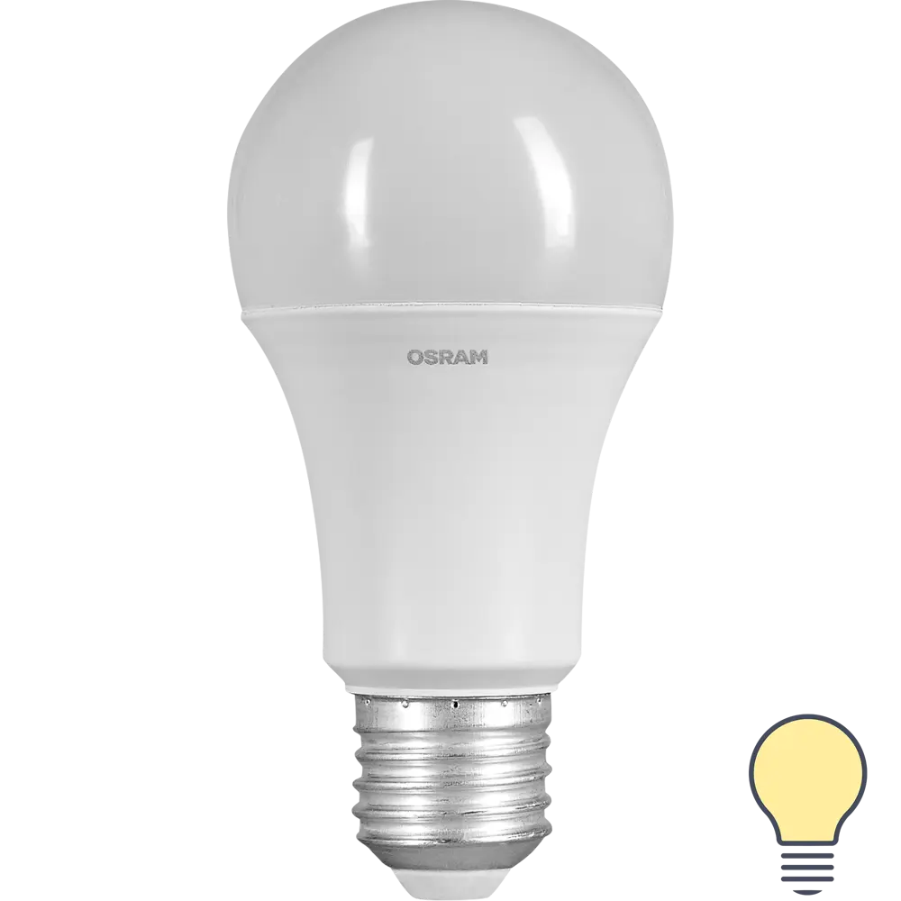 Фото Лампа светодиодная Osram E27 220-240 В 12 Вт груша матовая 860 лм, тёплый белый свет Фото Лампа светодиодная Osram E27 220-240 В 12 Вт груша матовая 860 лм, тёплый белый свет