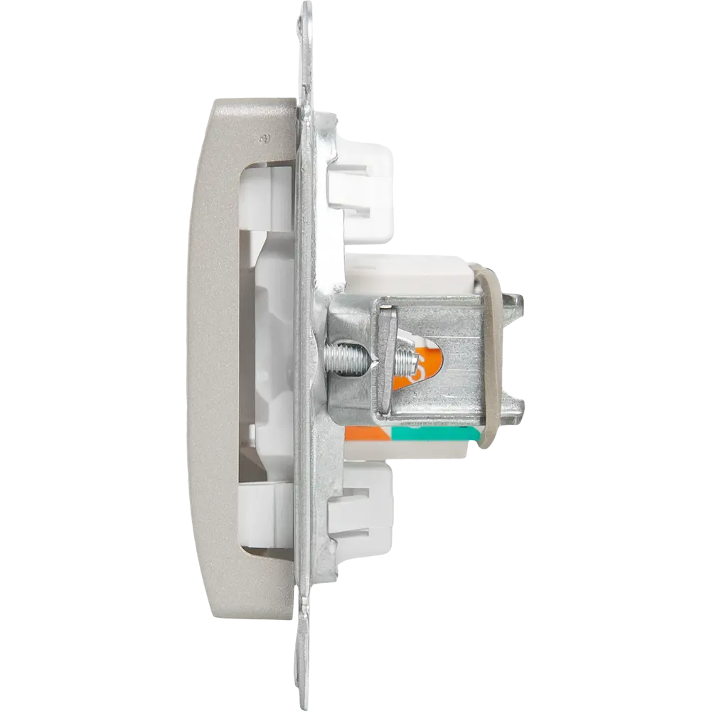 Фото 3 Розетка компьютерная встраиваемая Systeme Electric Glossa RJ45 cat 5E цвет платина Фото 3 Розетка компьютерная встраиваемая Systeme Electric Glossa RJ45 cat 5E цвет платина