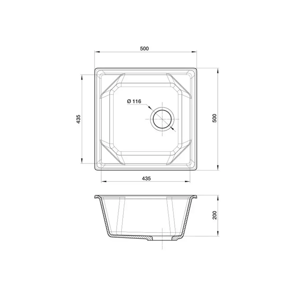 Фото 2 Мойка под столешницу Эко-м Эком 50x50x20 см искусственный камень цвет топаз Фото 2 Мойка под столешницу Эко-м Эком 50x50x20 см искусственный камень цвет топаз