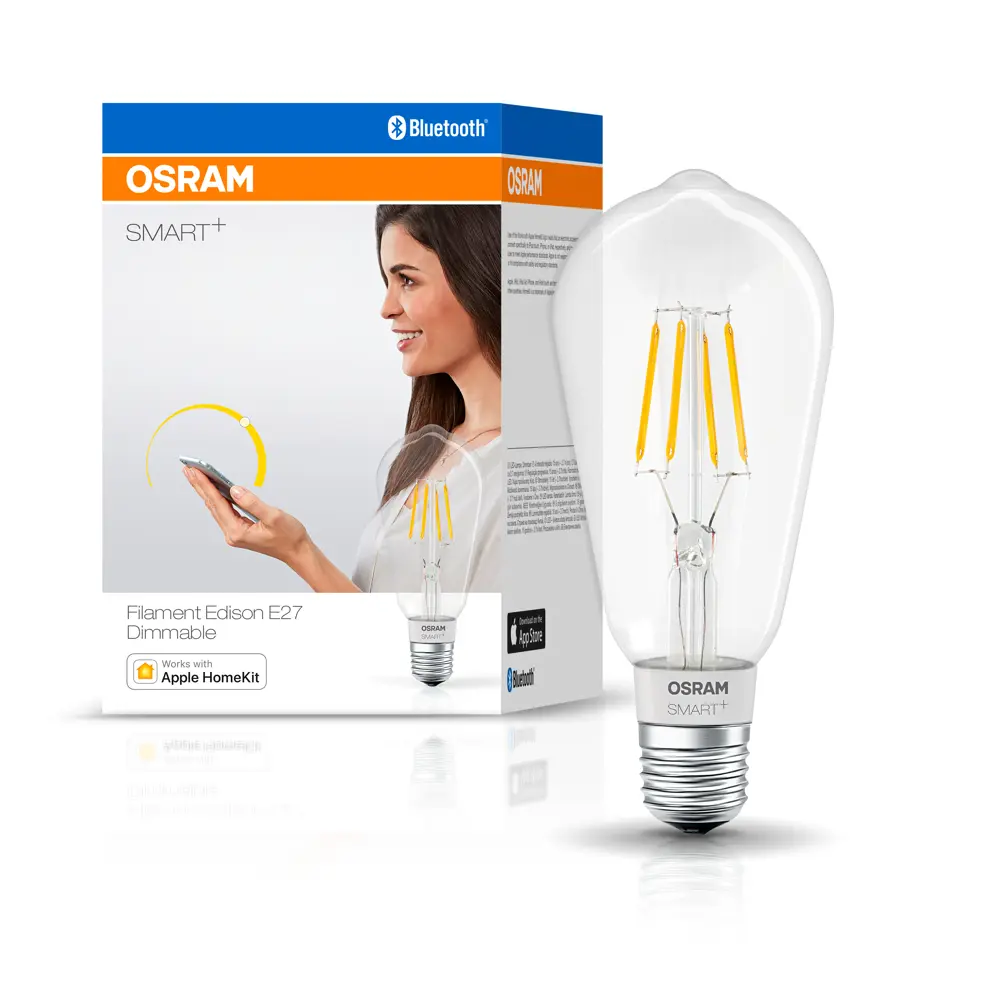Фото 4 Лампа умная светодиодная Osram Smart Plus E27 220-240 В 5.5 Вт эдисон прозрачная 650 лм, теплый белый свет Фото 4 Лампа умная светодиодная Osram Smart Plus E27 220-240 В 5.5 Вт эдисон прозрачная 650 лм, теплый белый свет