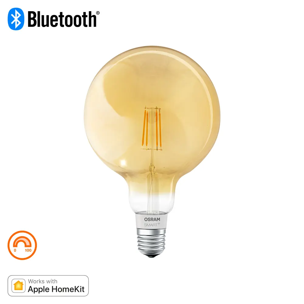 Фото 4 Лампа умная светодиодная Osram Smart Plus E27 220-240 В 5.5 Вт шар большой золотистая 600 лм, теплый белый свет