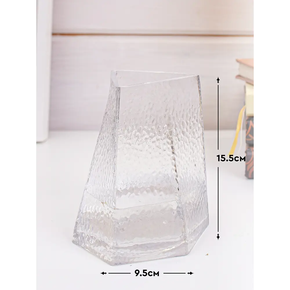 Фото 2 Ваза Solmax стекло цвет прозрачный 15.5 см Фото 2 Ваза Solmax стекло цвет прозрачный 15.5 см