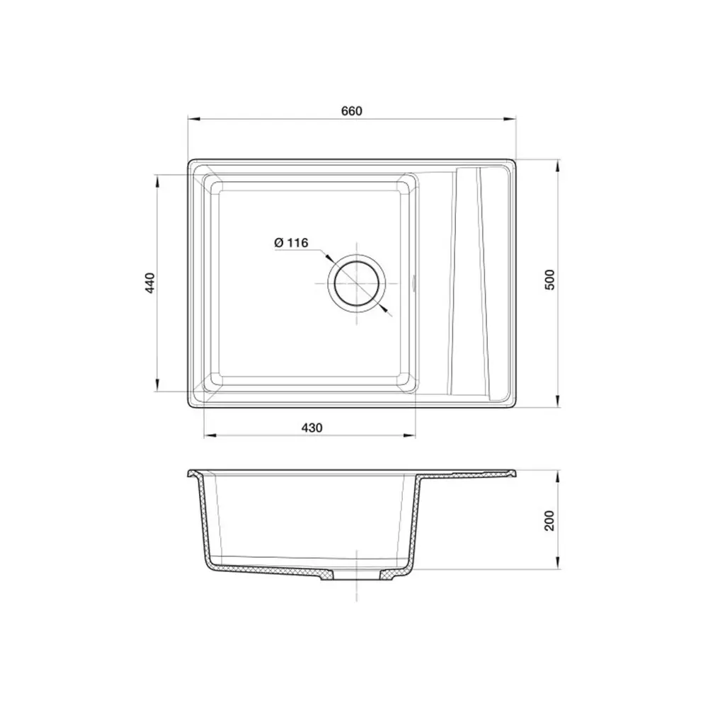 Фото 2 Мойка под столешницу Эко-м М-660 Эком 50x66x20 см искусственный камень цвет топаз Фото 2 Мойка под столешницу Эко-м М-660 Эком 50x66x20 см искусственный камень цвет топаз