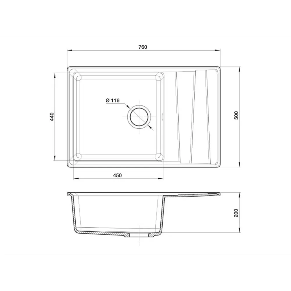 Фото 2 Мойка под столешницу Эко-м М-760.321 Эком 50x76x20 см искусственный камень цвет иней Фото 2 Мойка под столешницу Эко-м М-760.321 Эком 50x76x20 см искусственный камень цвет иней