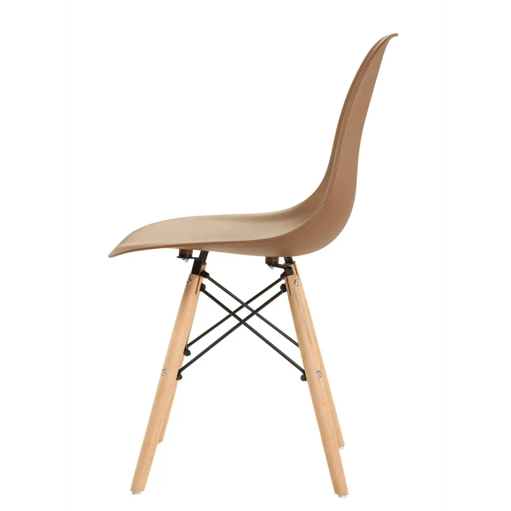Фото 3 Стул Leon group eames dsw 83x41x46 см полипропилен цвет коричневый 4 шт Фото 3 Стул Leon group eames dsw 83x41x46 см полипропилен цвет коричневый 4 шт