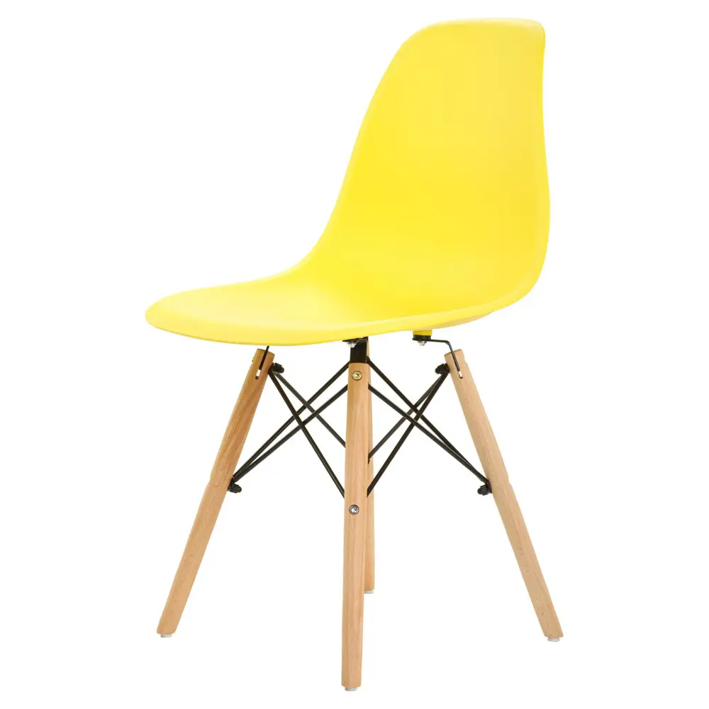 Фото 2 Стул Leon group eames dsw 83x41x46 см полипропилен цвет желтый 4 шт Фото 2 Стул Leon group eames dsw 83x41x46 см полипропилен цвет желтый 4 шт