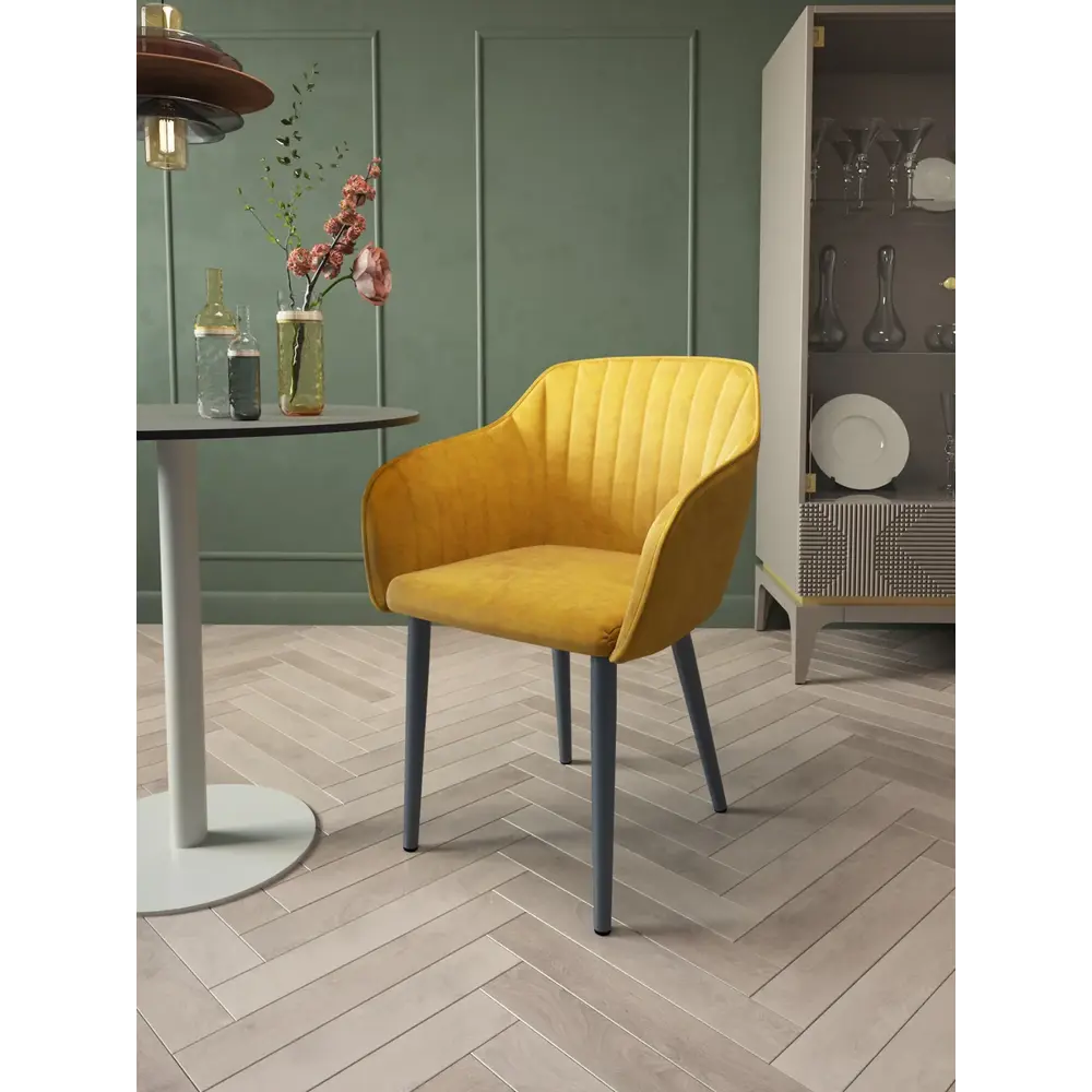 Фото 5 Стул Дебют мебель Шандон lux-83 82x60x45 см велюр цвет желтый Фото 5 Стул Дебют мебель Шандон lux-83 82x60x45 см велюр цвет желтый