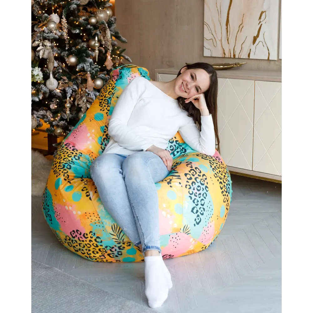 Фото 3 Кресло-мешок Груша Dreambag Леопард 2xL велюр 95x95x135см разноцветный Фото 3 Кресло-мешок Груша Dreambag Леопард 2xL велюр 95x95x135см разноцветный