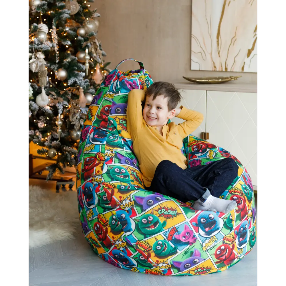 Фото 4 Кресло-мешок Груша Dreambag Crazy xL велюр 85x85x125см разноцветный Фото 4 Кресло-мешок Груша Dreambag Crazy xL велюр 85x85x125см разноцветный
