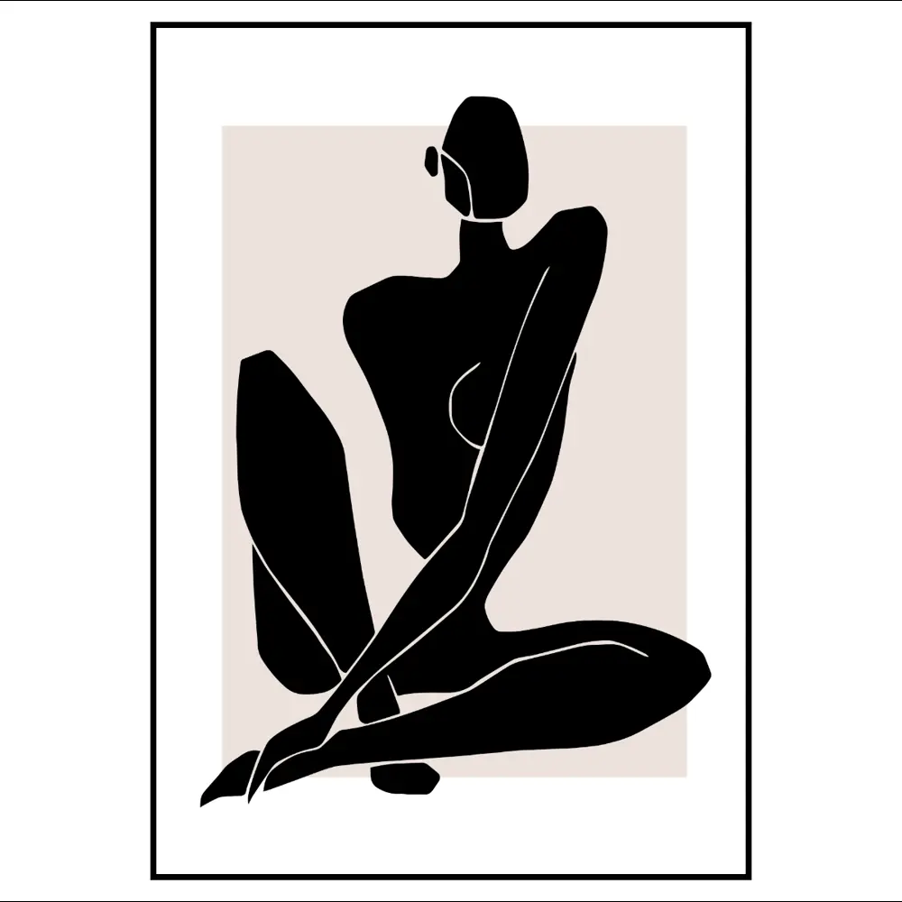 Фото 5 Набор постеров 3 шт 28 картин "Силуэт девушки абстракция, линии рисунок" 85x95 см в тубусе без рамы для интерьера