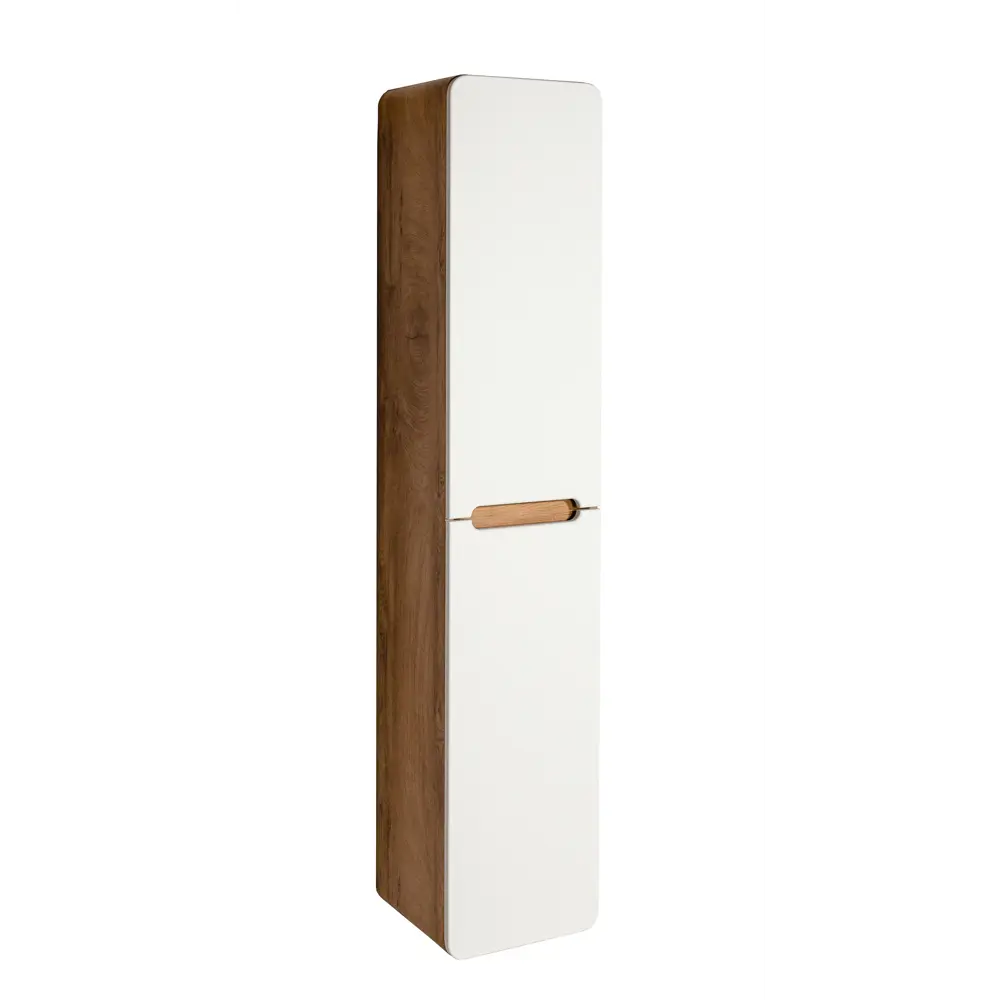 Фото 2 Пенал для ванной Окинава 35x170 см цвет белый/дерево