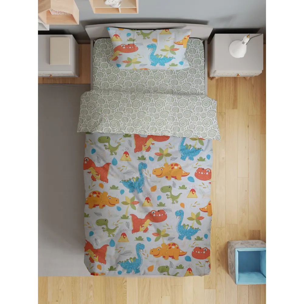 Фото 6 Комплект постельного белья Runamtex Динозаврики Love&Live полутораспальный поплин разноцветный Фото 6 Комплект постельного белья Runamtex Динозаврики Love&Live полутораспальный поплин разноцветный