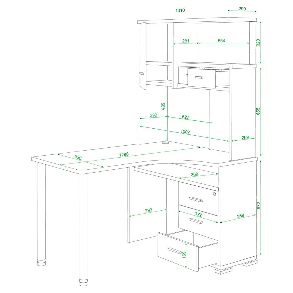 Фото 2 Компьютерный стол Мэрдэс Ср-130 к-прав 101x130x179 см ЛДСП цвет бежево-белый Фото 2 Компьютерный стол Мэрдэс Ср-130 к-прав 101x130x179 см ЛДСП цвет бежево-белый