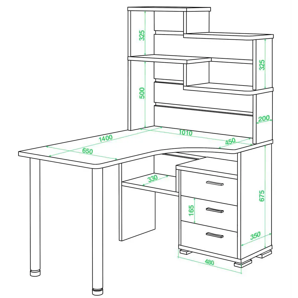 Фото 2 Компьютерный стол Мэрдэс Ср-132-140 шк-ч-лев 101x140x163 см ЛДСП цвет коричневый, бежево-белый Фото 2 Компьютерный стол Мэрдэс Ср-132-140 шк-ч-лев 101x140x163 см ЛДСП цвет коричневый, бежево-белый
