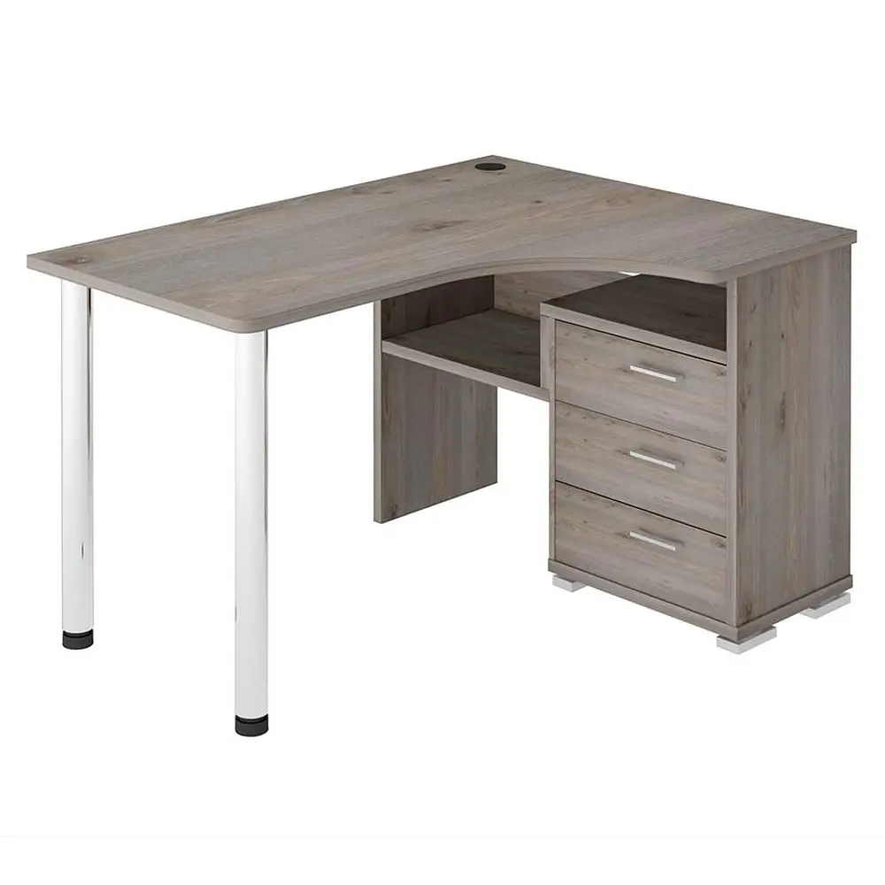 Фото Компьютерный стол Мэрдэс Ср-132с-130 н-прав 101x130x75 см ЛДСП цвет серый дуб Фото Компьютерный стол Мэрдэс Ср-132с-130 н-прав 101x130x75 см ЛДСП цвет серый дуб