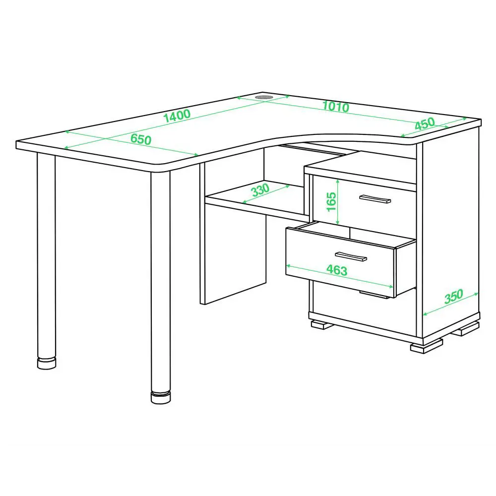 Фото 2 Компьютерный стол Мэрдэс Ср-132с-140 к-прав 101x140x75 см ЛДСП цвет бежево-белый Фото 2 Компьютерный стол Мэрдэс Ср-132с-140 к-прав 101x140x75 см ЛДСП цвет бежево-белый