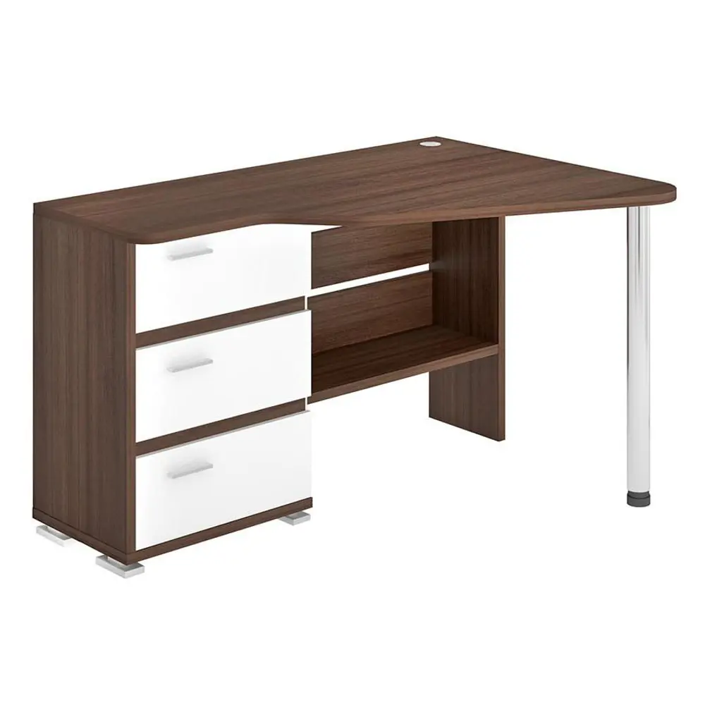 Фото Компьютерный стол Мэрдэс Ср-322с шбе-ч-прав 134x90x75 см ЛДСП цвет коричневый, белый жемчуг Фото Компьютерный стол Мэрдэс Ср-322с шбе-ч-прав 134x90x75 см ЛДСП цвет коричневый, белый жемчуг