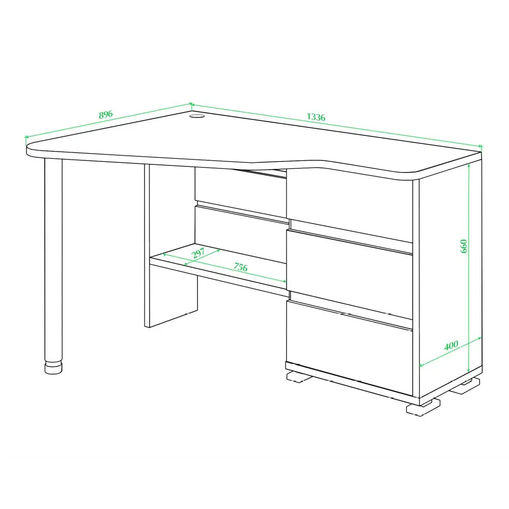 Фото 2 Компьютерный стол Мэрдэс Ср-322с шбе-ч-прав 134x90x75 см ЛДСП цвет коричневый, белый жемчуг Фото 2 Компьютерный стол Мэрдэс Ср-322с шбе-ч-прав 134x90x75 см ЛДСП цвет коричневый, белый жемчуг