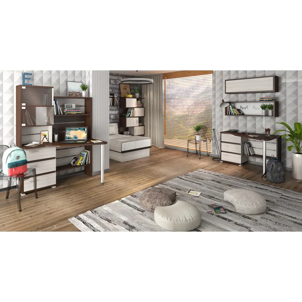 Фото 5 Компьютерный стол Мэрдэс Ср-322с шбе-ч-прав 134x90x75 см ЛДСП цвет коричневый, белый жемчуг Фото 5 Компьютерный стол Мэрдэс Ср-322с шбе-ч-прав 134x90x75 см ЛДСП цвет коричневый, белый жемчуг