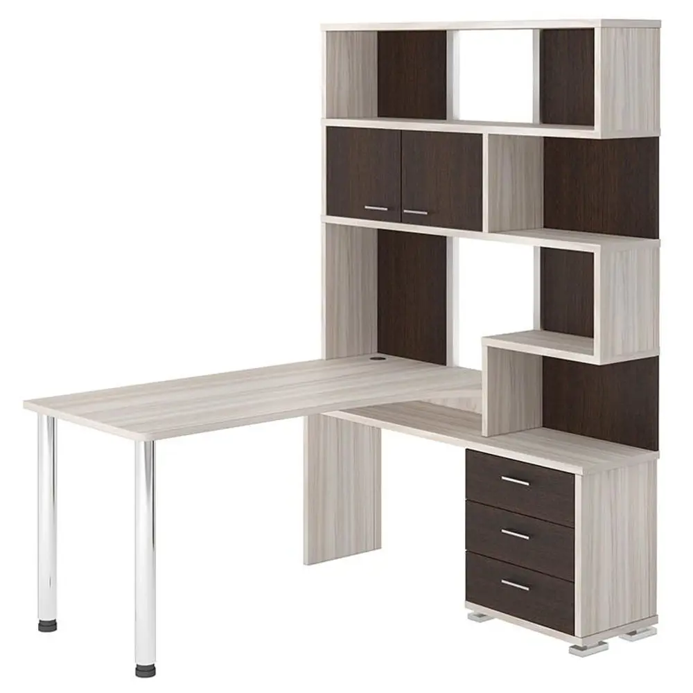 Фото Компьютерный стол Мэрдэс ср-420/150 квк-прав 130x150x199 см ЛДСП цвет венге,бежево-белый Фото Компьютерный стол Мэрдэс ср-420/150 квк-прав 130x150x199 см ЛДСП цвет венге,бежево-белый