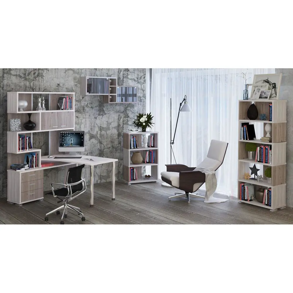 Фото 4 Компьютерный стол Мэрдэс ср-420/170 вкк-лев 130x170x199 см ЛДСП цвет венге,бежево-белый