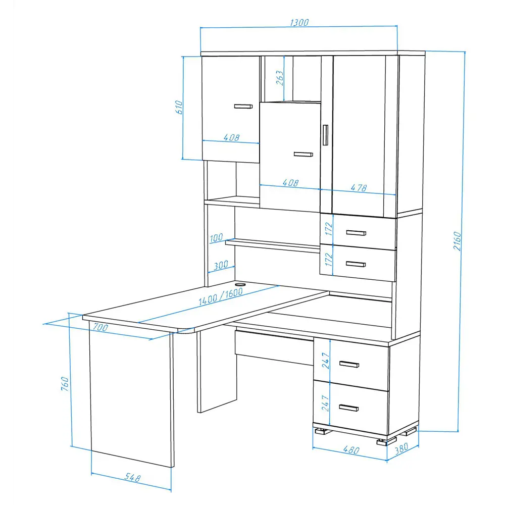 Фото 2 Компьютерный стол Мэрдэс ср-620/140 вкв-прав 130x140x216 см ЛДСП цвет венге,бежево-белый Фото 2 Компьютерный стол Мэрдэс ср-620/140 вкв-прав 130x140x216 см ЛДСП цвет венге,бежево-белый