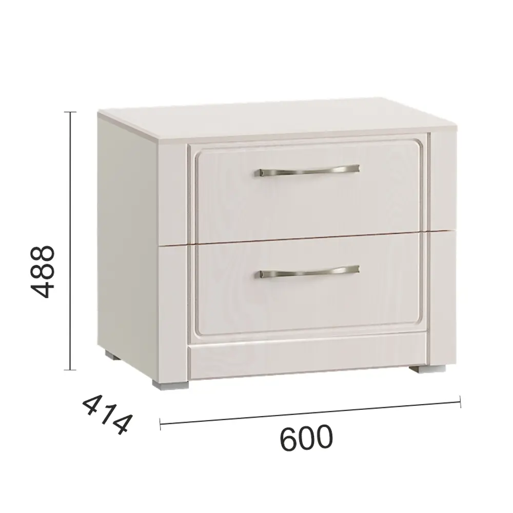 Фото 4 Тумба прикроватная Моби Неаполь 60x49x41 см 2 ящика ЛДСП цвет белый Фото 4 Тумба прикроватная Моби Неаполь 60x49x41 см 2 ящика ЛДСП цвет белый