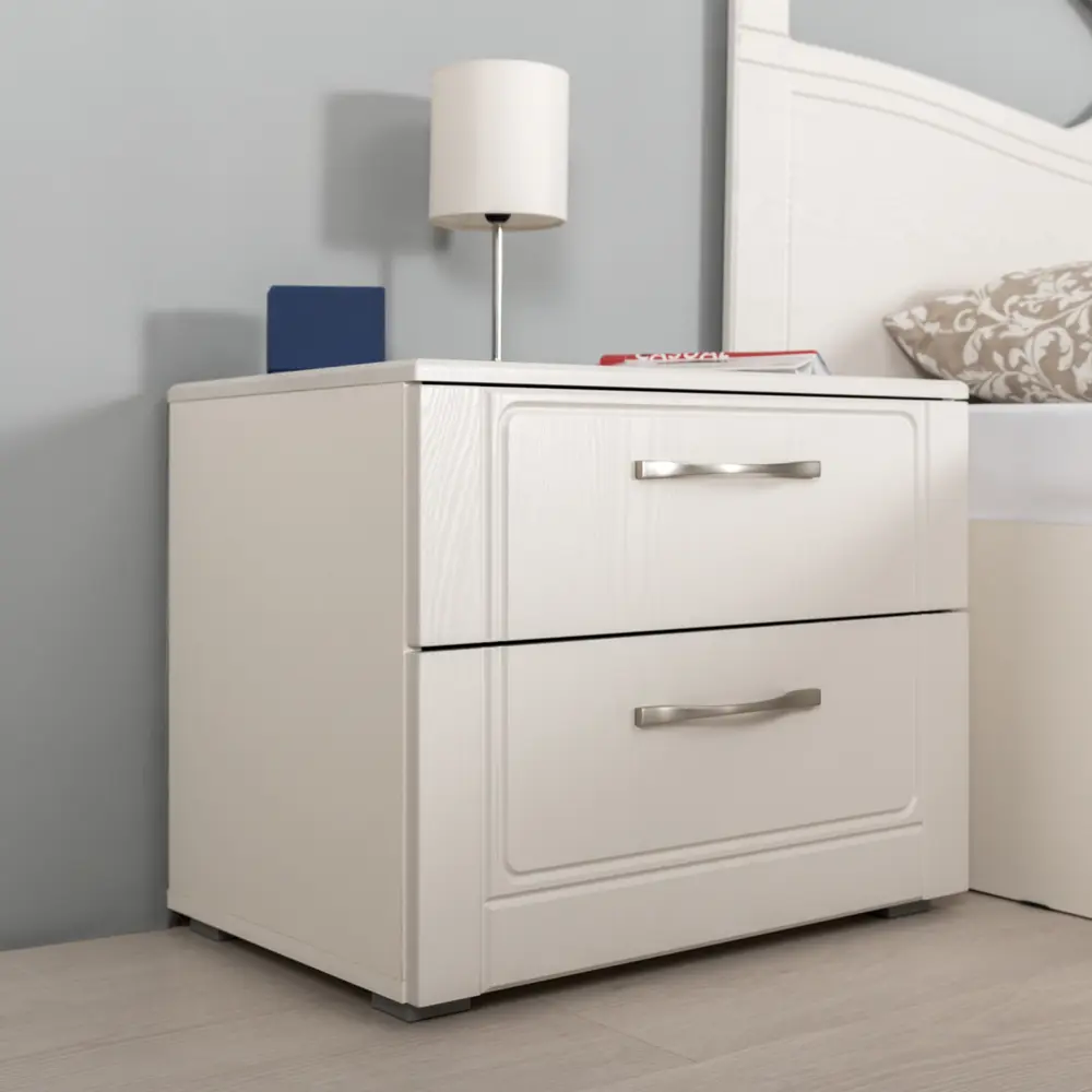Фото 6 Тумба прикроватная Моби Неаполь 60x49x41 см 2 ящика ЛДСП цвет белый Фото 6 Тумба прикроватная Моби Неаполь 60x49x41 см 2 ящика ЛДСП цвет белый