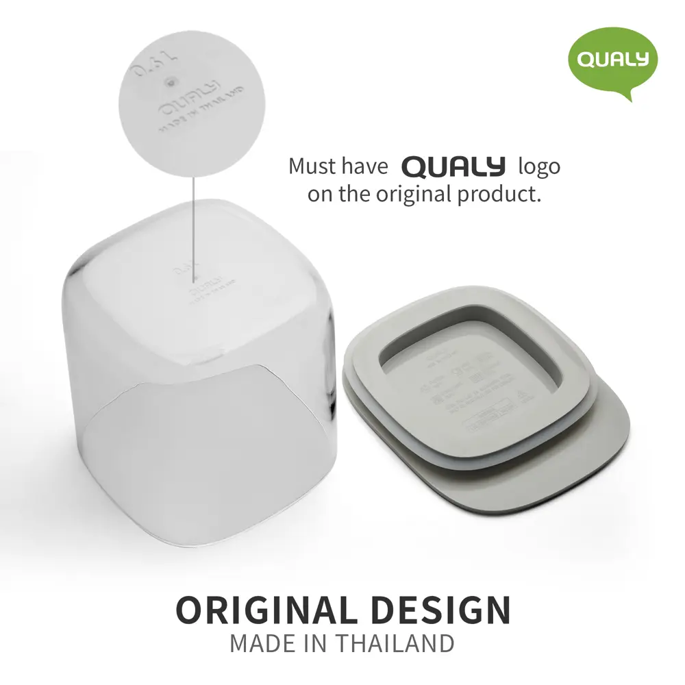 Фото 8 Контейнер для пищевых продуктов Qualy 0.6 л пластик цвет серый Фото 8 Контейнер для пищевых продуктов Qualy 0.6 л пластик цвет серый