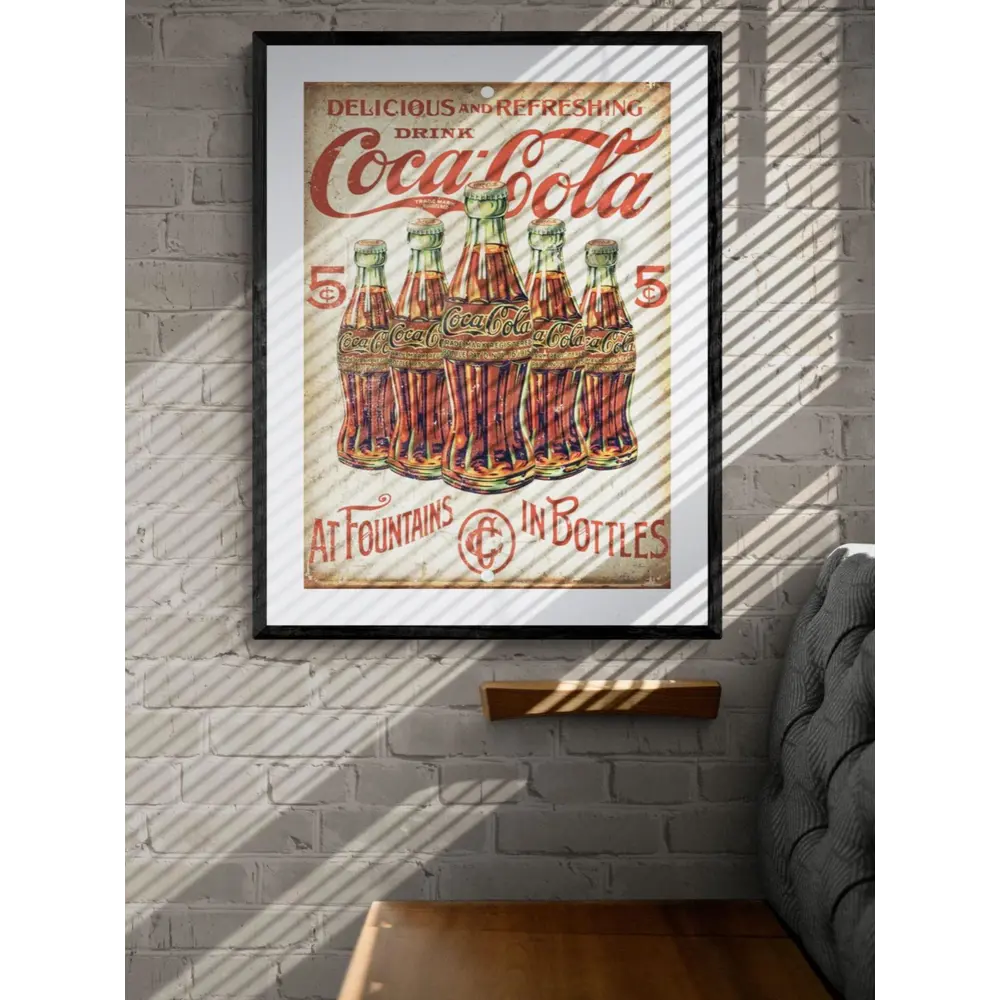 Фото 2 Рекламный плакат Просто Постер Газировка CocaCola 50x70см в раме