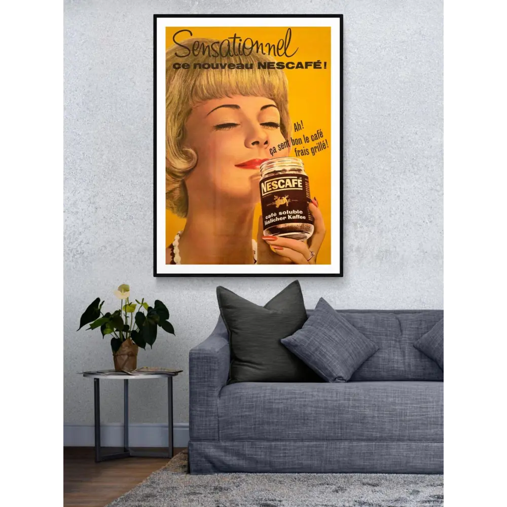 Фото 2 Рекламный плакат Просто Постер Кофе Ce Nouveau Nescafe 40x50см в раме маленький