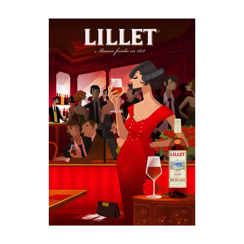 Фото Рекламный плакат Просто Постер Вино Lillet 40x50см в раме маленький Фото Рекламный плакат Просто Постер Вино Lillet 40x50см в раме маленький