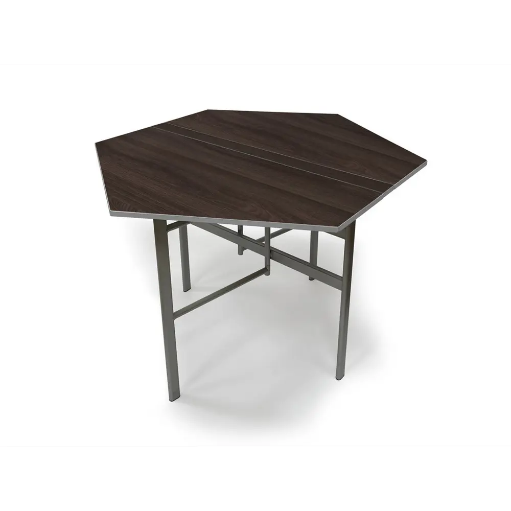 Фото Кухонный стол Столмет Эрли овал 115x100 см ЛДСП цвет серебристый/ясень шимо темный