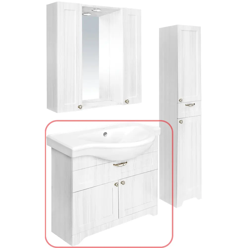 Фото Тумба под раковину напольная Sanita Luxe CLS8SLCW900112F1 80см цвет белый матовый Фото Тумба под раковину напольная Sanita Luxe CLS8SLCW900112F1 80см цвет белый матовый