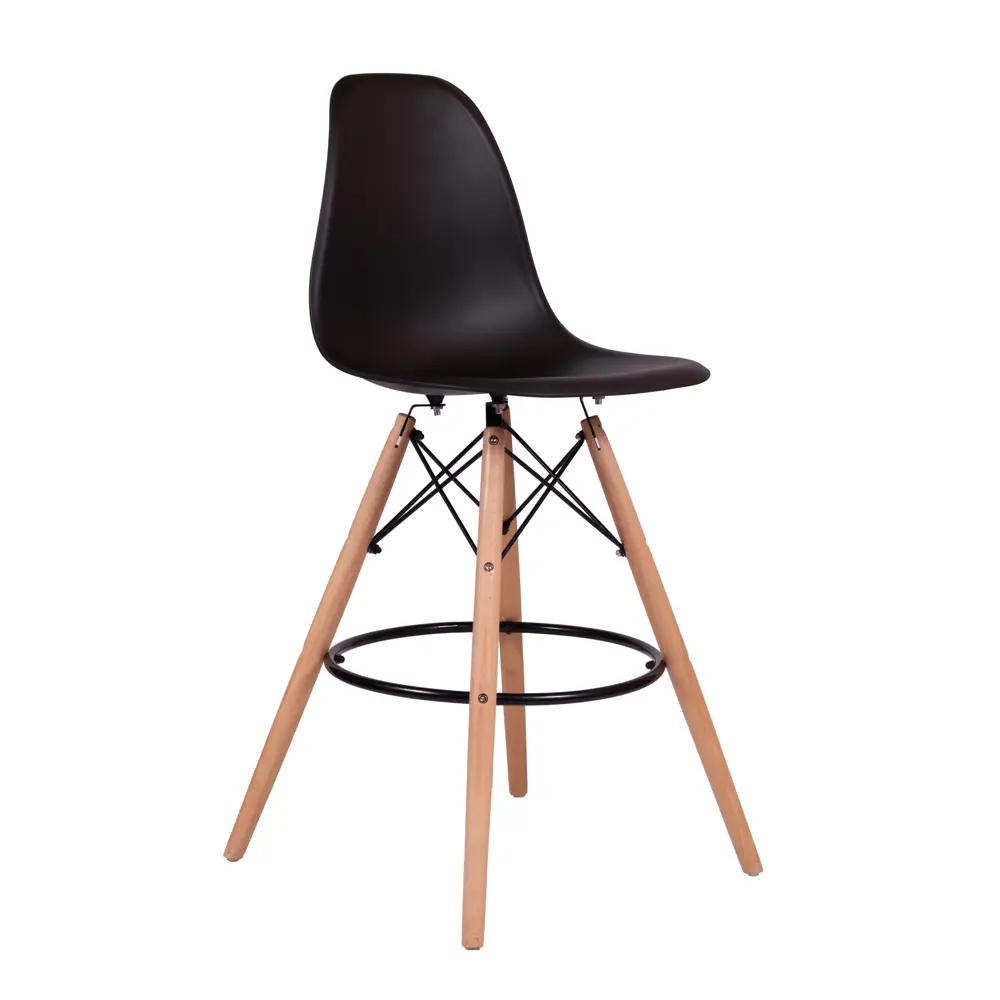 Фото Стул барный Treet Fitz STFB-0202 47x43x109 см полипропилен цвет черный Фото Стул барный Treet Fitz STFB-0202 47x43x109 см полипропилен цвет черный