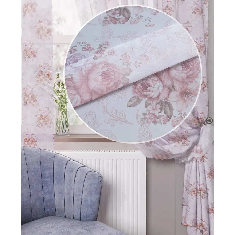 Фото Тюль Паула YML1615 на шторной ленте 180x200 см, цвет коричневый Фото Тюль Паула YML1615 на шторной ленте 180x200 см, цвет коричневый